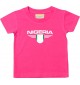 Baby Kinder-Shirt Nigeria, Wappen mit Wunschnamen und Wunschnummer Land, Länder, pink, 0-6 Monate