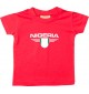 Baby Kinder-Shirt Nigeria, Wappen mit Wunschnamen und Wunschnummer Land, Länder, rot, 0-6 Monate