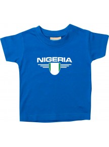 Baby Kinder-Shirt Nigeria, Wappen mit Wunschnamen und Wunschnummer Land, Länder, royal, 0-6 Monate