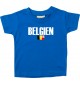 Baby Kids T-Shirt Fußball Ländershirt Belgien, royal, 0-6 Monate