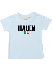 Baby Kids T-Shirt Fußball Ländershirt Italien, hellblau, 0-6 Monate