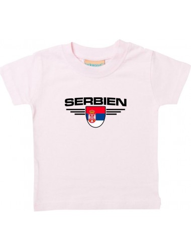Baby Kinder-Shirt Serbien, Wappen mit Wunschnamen und Wunschnummer Land, Länder