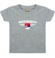 Baby Kinder-Shirt Serbien, Wappen mit Wunschnamen und Wunschnummer Land, Länder, grau, 0-6 Monate