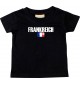 Baby Kids T-Shirt Fußball Ländershirt Frankreich, schwarz, 0-6 Monate