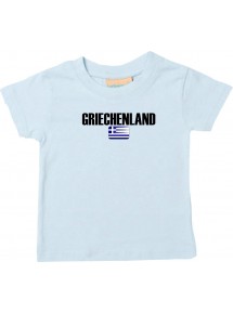 Baby Kids T-Shirt Fußball Ländershirt Griechenland, hellblau, 0-6 Monate