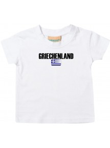 Baby Kids T-Shirt Fußball Ländershirt Griechenland, weiss, 0-6 Monate