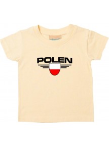 Baby Kinder-Shirt Polen, Wappen mit Wunschnamen und Wunschnummer Land, Länder