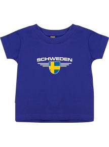 Baby Kinder-Shirt Schweden, Wappen mit Wunschnamen und Wunschnummer Land, Länder