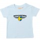 Baby Kinder-Shirt Schweden, Wappen mit Wunschnamen und Wunschnummer Land, Länder, hellblau, 0-6 Monate