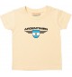 Baby Kinder-Shirt Argentinien, Wappen mit Wunschnamen und Wunschnummer Land, Länder, hellgelb, 0-6 Monate