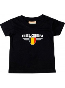 Baby Kinder-Shirt Belgien, Wappen mit Wunschnamen und Wunschnummer Land, Länder