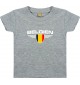 Baby Kinder-Shirt Belgien, Wappen mit Wunschnamen und Wunschnummer Land, Länder, grau, 0-6 Monate