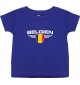 Baby Kinder-Shirt Belgien, Wappen mit Wunschnamen und Wunschnummer Land, Länder, lila, 0-6 Monate
