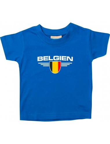 Baby Kinder-Shirt Belgien, Wappen mit Wunschnamen und Wunschnummer Land, Länder, royal, 0-6 Monate
