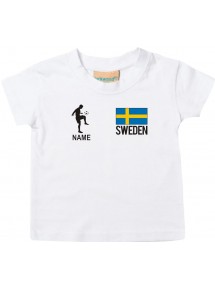 Kinder T-Shirt Fussballshirt Sweden Schweden mit Ihrem Wunschnamen bedruckt,