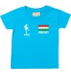 Kinder T-Shirt Fussballshirt Hungary Ungarn mit Ihrem Wunschnamen bedruckt, tuerkis, 0-6 Monate