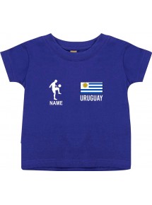 Kinder T-Shirt Fussballshirt Uruguay mit Ihrem Wunschnamen bedruckt,