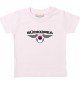 Baby Kinder-Shirt Südkorea, Wappen mit Wunschnamen und Wunschnummer Land, Länder, rosa, 0-6 Monate