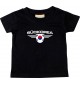 Baby Kinder-Shirt Südkorea, Wappen mit Wunschnamen und Wunschnummer Land, Länder, schwarz, 0-6 Monate