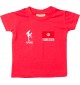 Kinder T-Shirt Fussballshirt Tunesien mit Ihrem Wunschnamen bedruckt, rot, 0-6 Monate