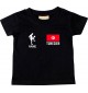 Kinder T-Shirt Fussballshirt Tunesien mit Ihrem Wunschnamen bedruckt, schwarz, 0-6 Monate