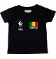 Kinder T-Shirt Fussballshirt Senegal mit Ihrem Wunschnamen bedruckt, schwarz, 0-6 Monate