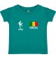 Kinder T-Shirt Fussballshirt Senegal mit Ihrem Wunschnamen bedruckt, jade, 0-6 Monate