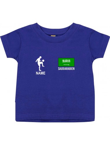 Kinder T-Shirt Fussballshirt Saudiarabien mit Ihrem Wunschnamen bedruckt, lila, 0-6 Monate