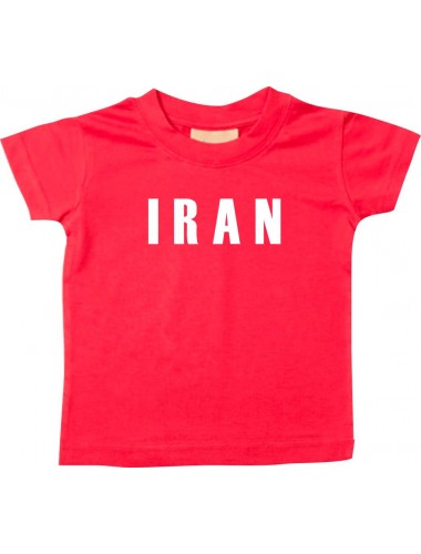 Baby Kids T-Shirt Fußball Ländershirt Iran, rot, 0-6 Monate
