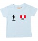 Kinder T-Shirt Fussballshirt Peru mit Ihrem Wunschnamen bedruckt, hellblau, 0-6 Monate