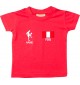 Kinder T-Shirt Fussballshirt Peru mit Ihrem Wunschnamen bedruckt, rot, 0-6 Monate