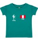 Kinder T-Shirt Fussballshirt Peru mit Ihrem Wunschnamen bedruckt, jade, 0-6 Monate