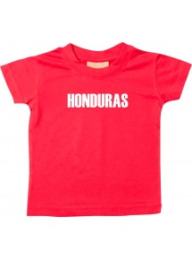 Baby Kids T-Shirt Fußball Ländershirt Hunduras, rot, 0-6 Monate
