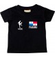 Kinder T-Shirt Fussballshirt Panama mit Ihrem Wunschnamen bedruckt, schwarz, 0-6 Monate