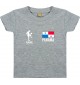 Kinder T-Shirt Fussballshirt Panama mit Ihrem Wunschnamen bedruckt, grau, 0-6 Monate