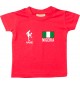 Kinder T-Shirt Fussballshirt Nigeria mit Ihrem Wunschnamen bedruckt, rot, 0-6 Monate