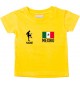 Kinder T-Shirt Fussballshirt Mexiko mit Ihrem Wunschnamen bedruckt, gelb, 0-6 Monate