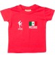 Kinder T-Shirt Fussballshirt Mexiko mit Ihrem Wunschnamen bedruckt, rot, 0-6 Monate