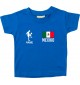 Kinder T-Shirt Fussballshirt Mexiko mit Ihrem Wunschnamen bedruckt, royal, 0-6 Monate