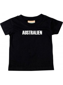 Baby Kids T-Shirt Fußball Ländershirt Australien, schwarz, 0-6 Monate