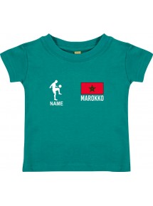 Kinder T-Shirt Fussballshirt Marokko mit Ihrem Wunschnamen bedruckt,
