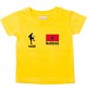 Kinder T-Shirt Fussballshirt Marokko mit Ihrem Wunschnamen bedruckt, gelb, 0-6 Monate