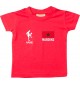 Kinder T-Shirt Fussballshirt Marokko mit Ihrem Wunschnamen bedruckt, rot, 0-6 Monate