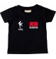 Kinder T-Shirt Fussballshirt Marokko mit Ihrem Wunschnamen bedruckt, schwarz, 0-6 Monate