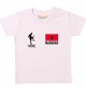 Kinder T-Shirt Fussballshirt Marokko mit Ihrem Wunschnamen bedruckt, rosa, 0-6 Monate