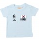 Kinder T-Shirt Fussballshirt Korea mit Ihrem Wunschnamen bedruckt, hellblau, 0-6 Monate