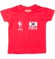 Kinder T-Shirt Fussballshirt Korea mit Ihrem Wunschnamen bedruckt, rot, 0-6 Monate