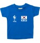 Kinder T-Shirt Fussballshirt Korea mit Ihrem Wunschnamen bedruckt, royal, 0-6 Monate