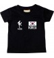 Kinder T-Shirt Fussballshirt Korea mit Ihrem Wunschnamen bedruckt, schwarz, 0-6 Monate