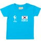 Kinder T-Shirt Fussballshirt Korea mit Ihrem Wunschnamen bedruckt, tuerkis, 0-6 Monate